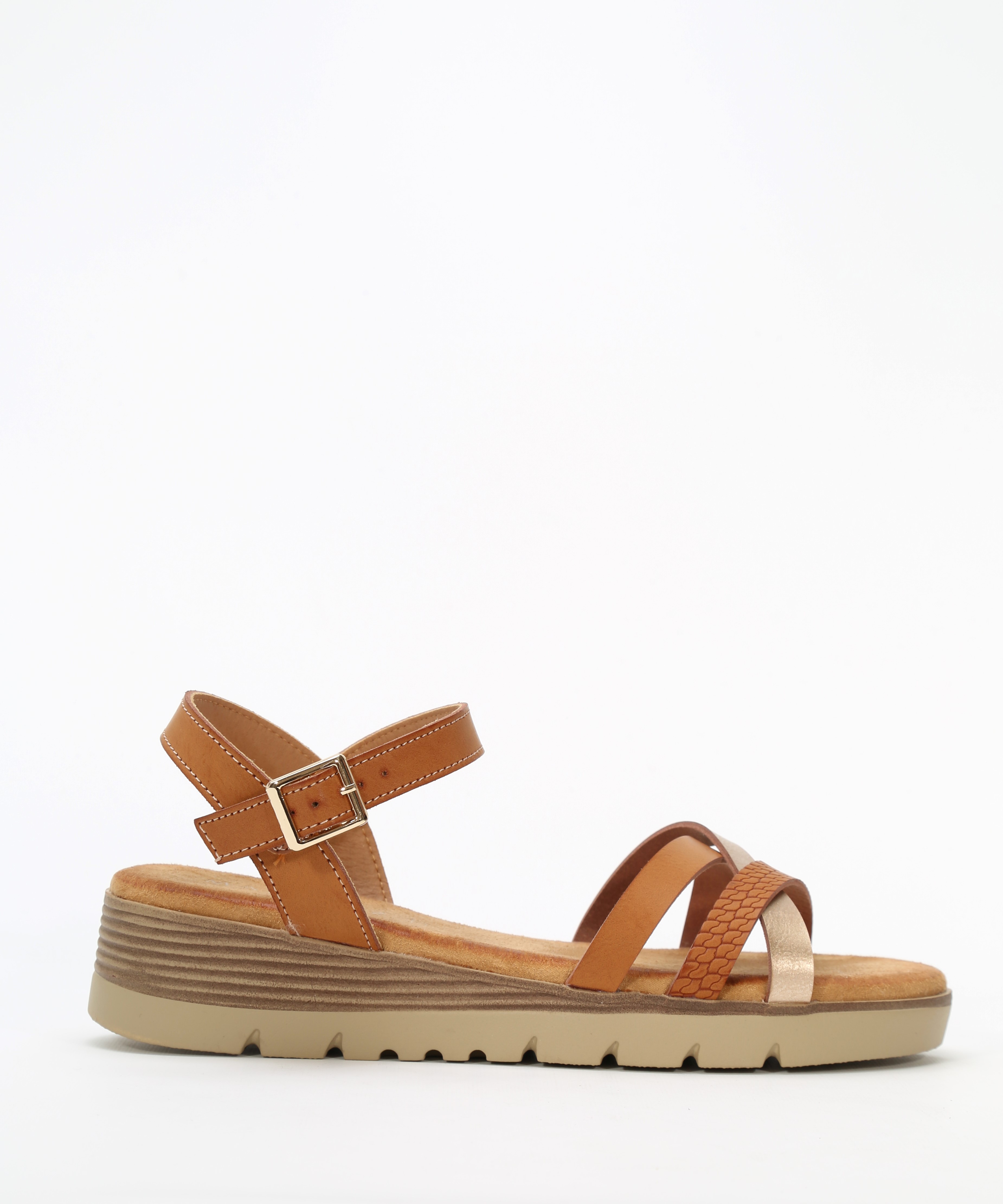 Sandalias planas tiras combinadas image number null